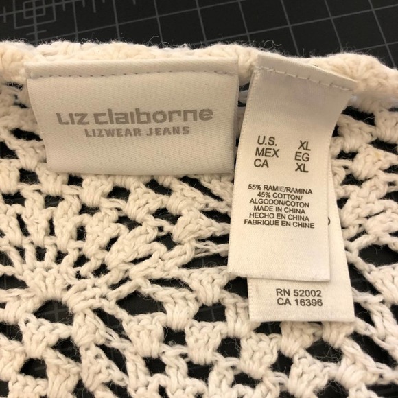 Liz Claiborne Crocheted Cardigan Size XL - Picture 6 of 7